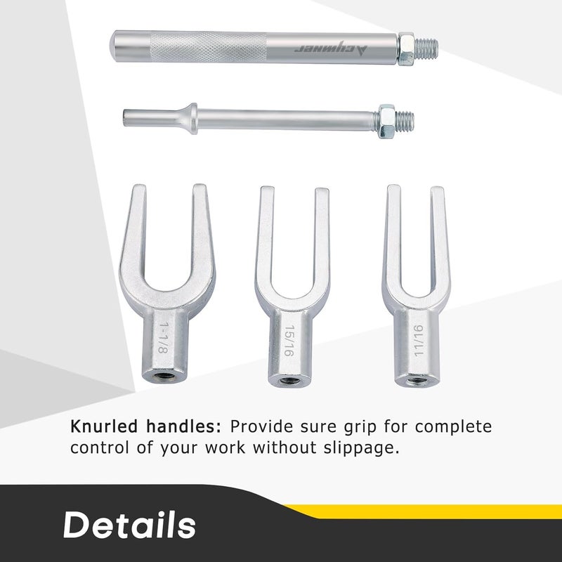 Acymner Pickle Fork Ball Joint Separator Set | 5PCS Pickle Fork Tool Set, Ball Joint Tie Rod Pitman Arm Removal Tool, Fork Type Separator Kit for Cars and Light Trucks - Image 4